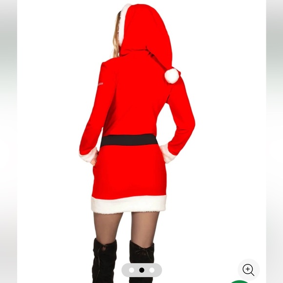 BNWT Tipsy Elves Mrs Claus cozy zip up dress XS - Picture 2 of 3